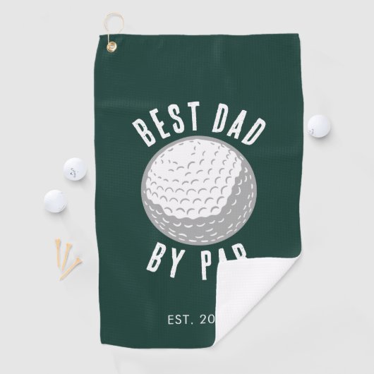 Best Dad van Par Golf Gag Green Custom Golfhanddoek (Insitu)