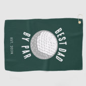 Best Dad van Par Golf Gag Green Custom Golfhanddoek (Horizontaal)