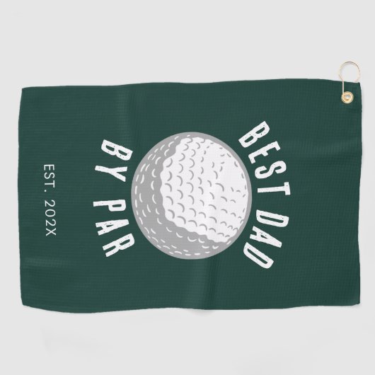 Best Dad van Par Golf Gag Green Custom Golfhanddoek (Horizontaal)