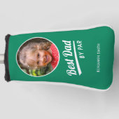Best Dad van Par Kind Fotonaam Green Putter Golfheadcover (Voorkant)