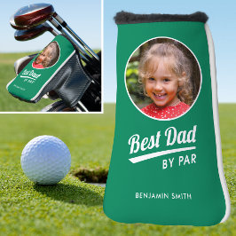 Best Dad van Par Kind Fotonaam Green Putter Golfheadcover