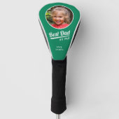 Best Dad van Par Kind Fotonaam Groen Golfheadcover (Voorkant)