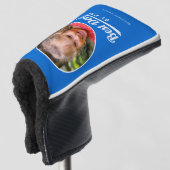Best Dad van Par Kinderen fotonaam Blue Putter Golfheadcover (3/4 voorkant)