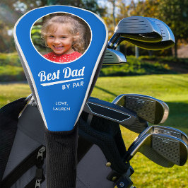 Best Dad van Par Kind's Photo Name Blue Golfheadcover