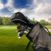 Best Dad van par monogram initialen zwart wit Golfheadcover