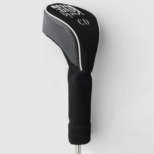 Best Dad van par monogram initialen zwart wit Golfheadcover (Schuin)