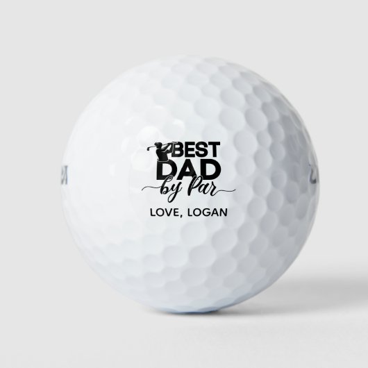 Best Dad van Par Simple & Custom Name Golfballen (Voorkant)