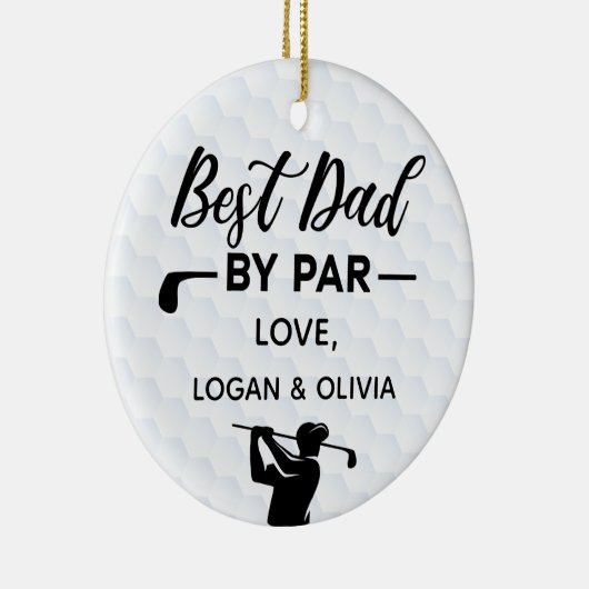 Best Dad van Par Simple & Custom Name Keramisch Ornament (Rechts)