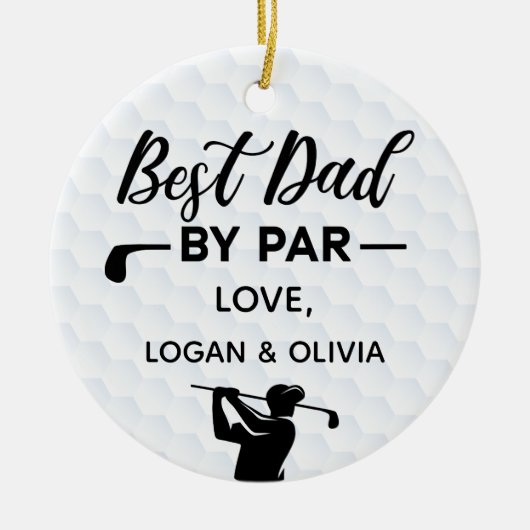 Best Dad van Par Simple & Custom Name Keramisch Ornament (Voorkant)