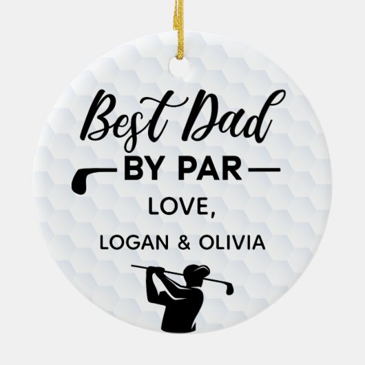 Best Dad van Par Simple & Custom Name Keramisch Ornament (Achterkant)