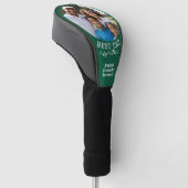 Best Dad van Par Vaderdag Custom Photo Green Golfheadcover (Schuin)