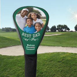 Best Dad van Par Vaderdag Custom Photo Green Golfheadcover