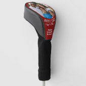 Best Dad van Par Vaderdag Custom Photo Red Golfheadcover (Schuin)
