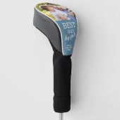 Best Dad van Par Vaderdag Foto Dusty Blue Golfheadcover (Schuin)