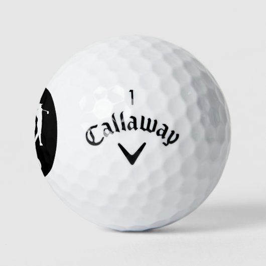 Best Dad van par zwart wit monogram initialen Golfballen (Logo)