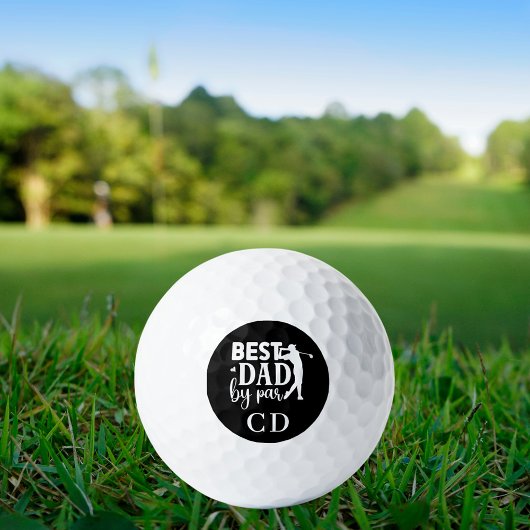 Best Dad van par zwart wit monogram initialen Golfballen