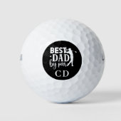Best Dad van par zwart wit monogram initialen Golfballen (Voorkant)