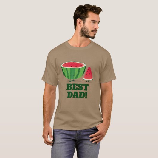 Best Dad Watermelon Cartoon Characters T-shirt (Voorkant volledig)