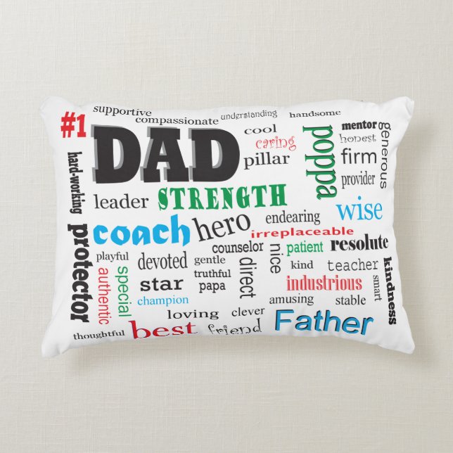 Best Dad Word Cloud Decoratief Kussen (Voorkant)