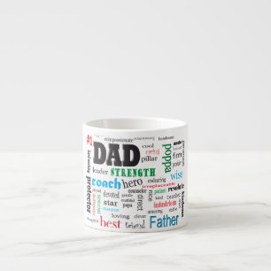 Best Dad Word Cloud Espresso Kop