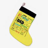 Best Dad Word Cloud Fabulous Amazing Kleine Kerstsok (Voorkant (Hangend))