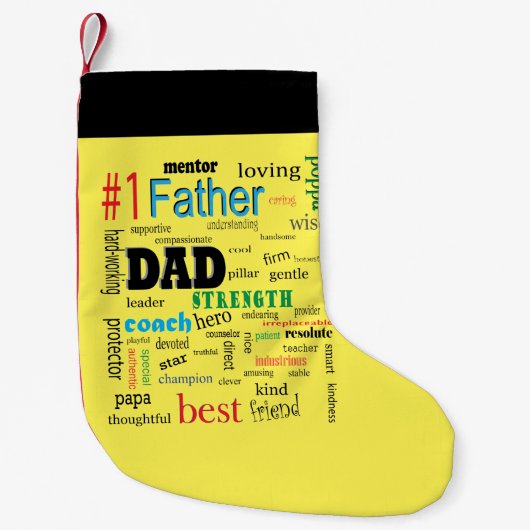 Best Dad Word Cloud Fabulous Amazing Kleine Kerstsok (Voorkant)