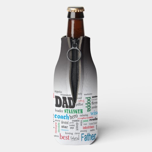 Best Dad Word Cloud Flesjeskoeler (Fles Achterkant)