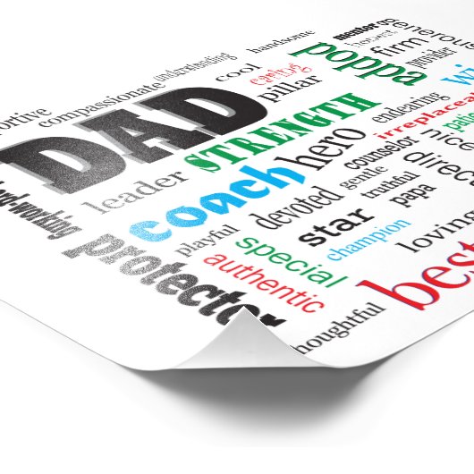 Best Dad Word Cloud Foto Afdruk (Hoek)
