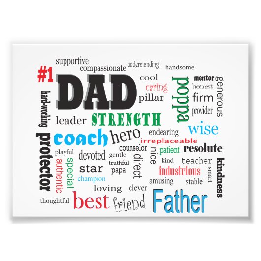 Best Dad Word Cloud Foto Afdruk (Voorkant)