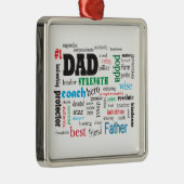 Best Dad Word Cloud Metalen Ornament (Rechts)