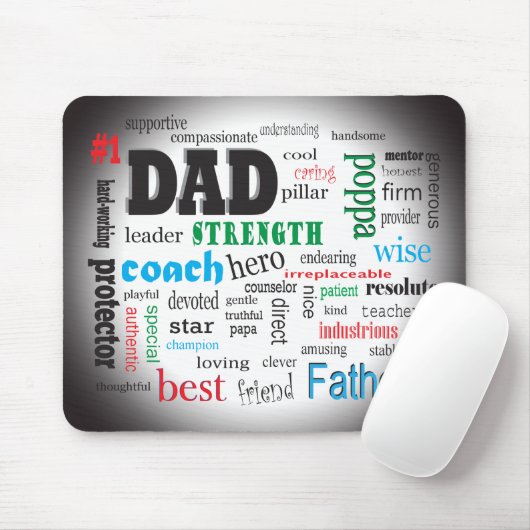Best Dad Word Cloud Muismat (Met muis)
