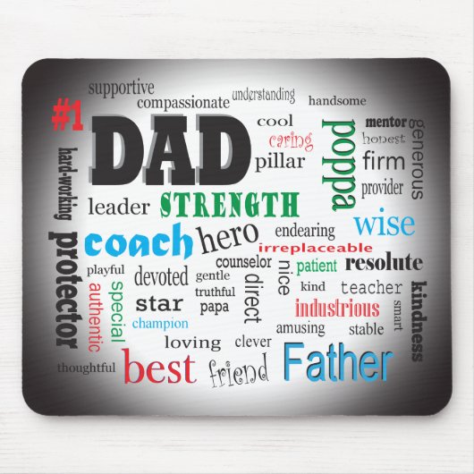 Best Dad Word Cloud Muismat (Voorkant)