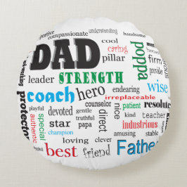 Best Dad Word Cloud Rond Kussen