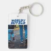 Best Dad zee blue 3d text Sleutelhanger (achterkant)