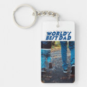 Best Dad zee blue 3d text Sleutelhanger (Voorkant)