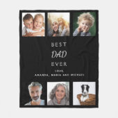 Best DAD zwarte familie foto collage Fleece Deken (Voorkant)