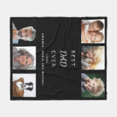 Best DAD zwarte familie foto collage Fleece Deken (Voorkant (Horizontaal))