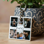 Best Daddy Ever | Father's Day 6 Photo Collage Sleutelhanger<br><div class="desc">Celebrate your dad's unwavering love and cherished moments with our Best Father Ever Photo Collage Keychain. This personalized keychain serves as a perfect gift for Father's Day, birthdays, or any occasion to honor the special father in your life. Designed with simplicity and elegance, this keychain features a photo collage grid...</div>