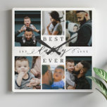 Best Daddy Ever | Father's Day 6 Photo Collage Vierkante Klok<br><div class="desc">Celebrate the timeless love and cherished memories of your family with our Best daddy Ever Photo Collage Wall Clock. This personalized wall clock is an ideal gift for Father's Day, birthdays, or any occasion that honors the special father in your life. Featuring a simple yet elegant photo collage grid, this...</div>