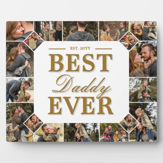 Best Daddy Ever Father's Day Photo Frame Collage Fotoplaat (Voorkant)