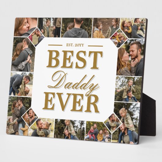 Best Daddy Ever Father's Day Photo Frame Collage Fotoplaat (Zijkant)