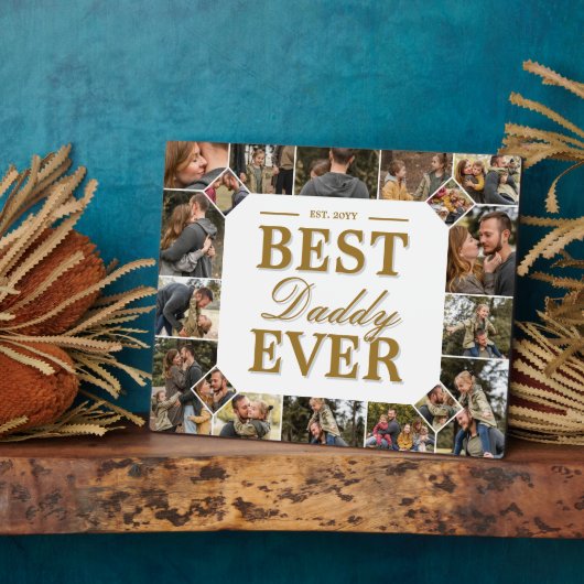 Best Daddy Ever Father's Day Photo Frame Collage Fotoplaat (Zijkant)