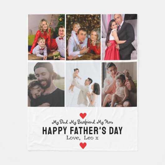 Best Daddy Ever Fotocollage Fleece Deken (Voorkant)