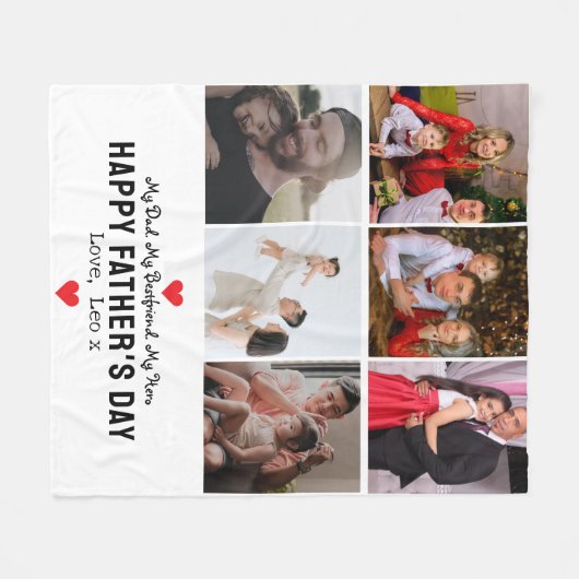 Best Daddy Ever Fotocollage Fleece Deken (Voorkant (Horizontaal))