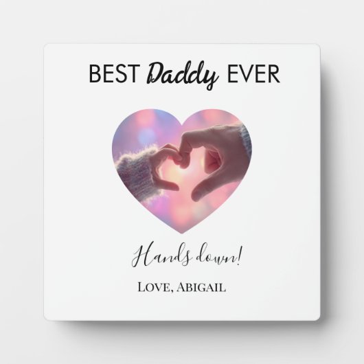 Best Daddy Ever Heart Tabletop Plaque with Easel Fotoplaat (Voorkant)