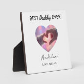 Best Daddy Ever Heart Tabletop Plaque with Easel Fotoplaat (Voorkant)