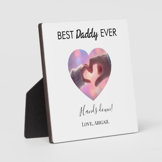 Best Daddy Ever Heart Tabletop Plaque with Easel Fotoplaat (Voorkant)