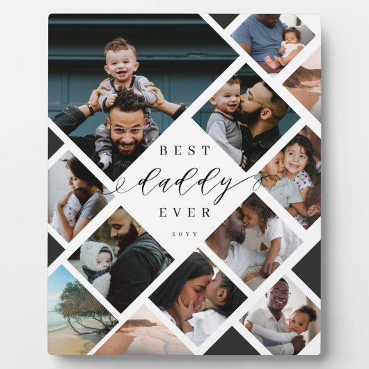 Best Daddy Ever Modern Photo Collage Gift Keepsake Fotoplaat (Voorkant)