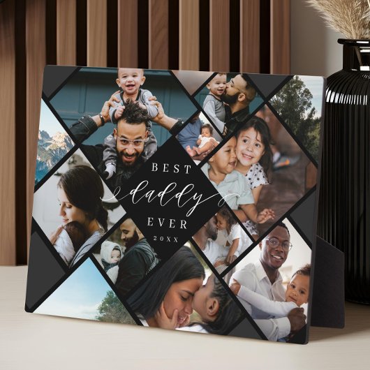 Best Daddy Ever Modern Photo Collage Gift Keepsake Fotoplaat