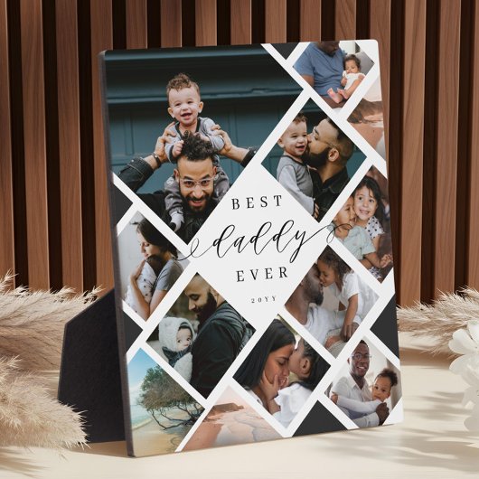 Best Daddy Ever Modern Photo Collage Gift Keepsake Fotoplaat